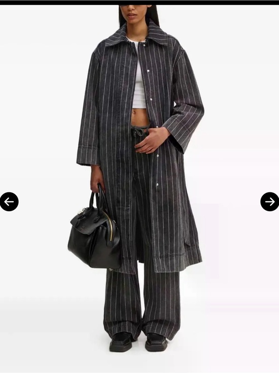Day Birger Et Mikkelsen Jackets & Blazers - Day Birger et Mikkelsen Pinstripe Long Jean cotton Coat in Charcoal size US 8